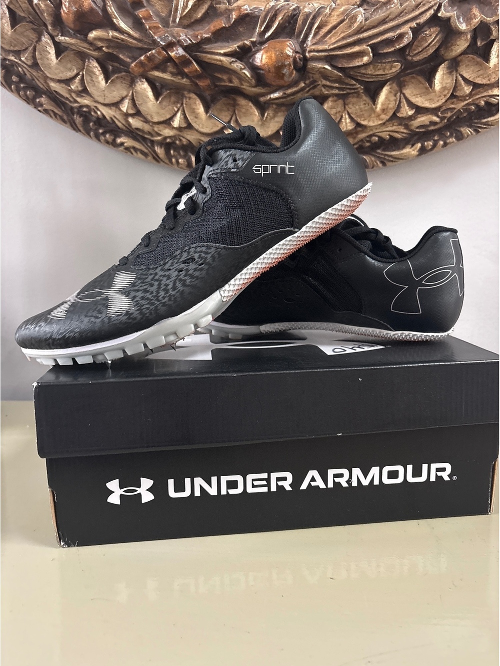 Under Armour UA Kick Sprint 4 Track Spikes Black Size Mens 13 Womans 14.5